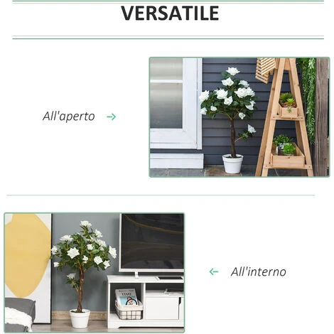 Outsunny Camelia Alberello Artificiale Con 21 Fiori E Vaso Alta 90cm - immagine 4