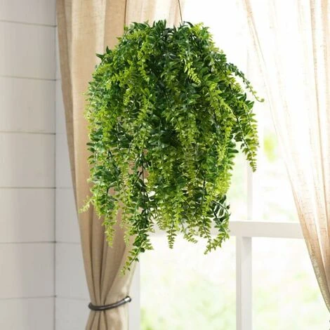 Fern Piante Artificiali Piante Pensili Piante Verdi Artificiali Piante Di Plastica Per Balcone Esterno Matrimonio In Vaso Decorazione Da Giardino 2 Pezzi - immagine 3