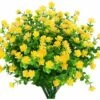 SOEKAVIA Fiori Finti Artificiali Per Esterni, Verde In Plastica Artistica Per Fioriere Da Appendere All'aperto Per Interni Home Office Decorazioni Per La Fattoria Di Nozze 8 Pezzi Giallo