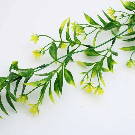 Piante Pendenti Verdi Artificiali Di 2 Pezzi Di Edera Artificiale Per Feste, Matrimoni, Cucina, Giardino, Decorazioni Per Ufficio Giallo - immagine 4