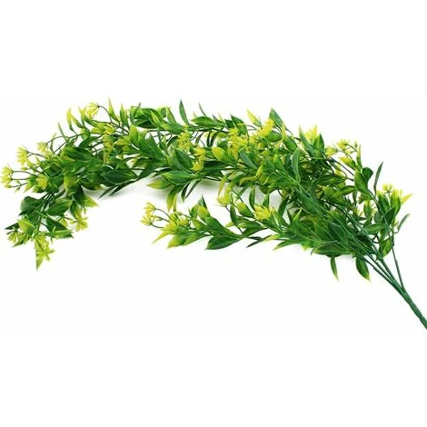 Piante Pendenti Verdi Artificiali Di 2 Pezzi Di Edera Artificiale Per Feste, Matrimoni, Cucina, Giardino, Decorazioni Per Ufficio Giallo - immagine 5