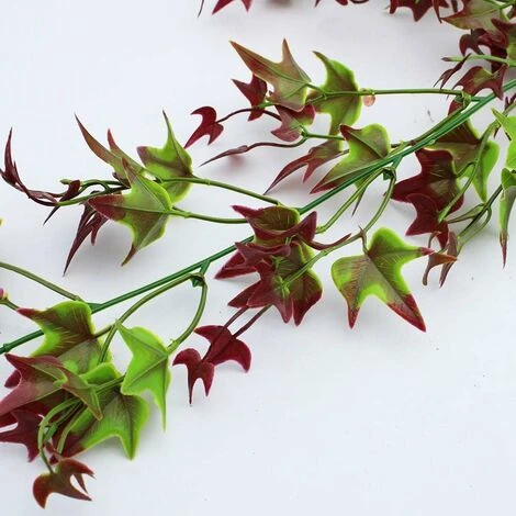 Artificial Ivy Hanging Set Of 2 For Home, Garden, Office, Home Decor Red - immagine 4