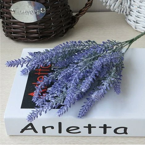 4 Pezzi Di Fiori Artificiali Lavanda Artificiale 5 Teste Simulazione Fiore Mazzo Fiori Finti Bouquet Di Decorazioni Per Matrimoni Per Feste In Giardino In Casa - Viola - immagine 3