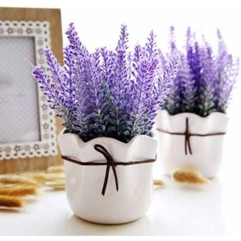 4 Pezzi Di Fiori Artificiali Lavanda Artificiale 5 Teste Simulazione Fiore Mazzo Fiori Finti Bouquet Di Decorazioni Per Matrimoni Per Feste In Giardino In Casa - Viola - immagine 4