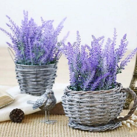 4 Pezzi Di Fiori Artificiali Lavanda Artificiale 5 Teste Simulazione Fiore Mazzo Fiori Finti Bouquet Di Decorazioni Per Matrimoni Per Feste In Giardino In Casa - Viola - immagine 5