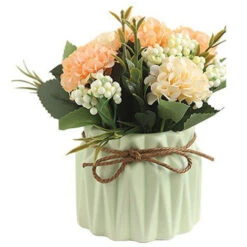 HIASDFLS Simulazione Ortensia Pianta In Vaso Creativo Decorazione Desktop Per La Casa Regalo Di Nozzeverde