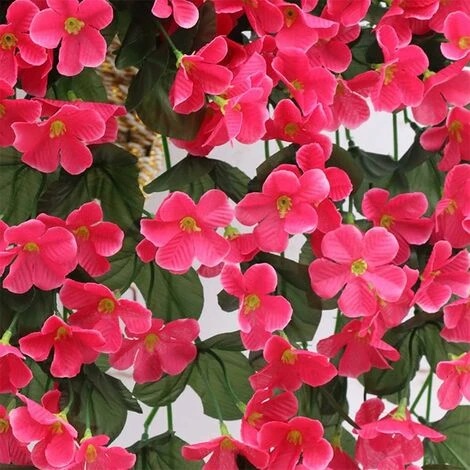 Confezione Da 2 Fiori Artificiali Edera Piante Artificiali All'aperto, Ufficio, Decorazioni Per La Casa, Feste In Giardino, Matrimonio, Rosa Rossa, Rosa Rossa - immagine 2