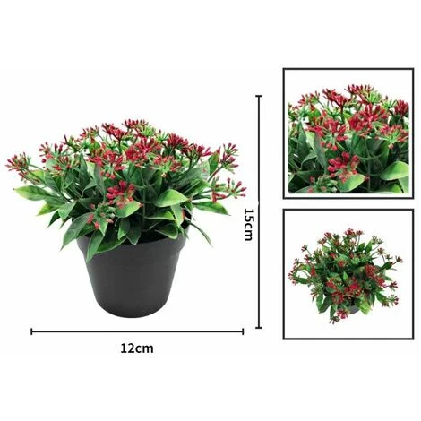 Pianta Artificiale Fiore Artificiale Foglia Piccola Legno Di Sandalo Colore Rosso Simulazione Bonsai Pianta Pianta Alghe Fiore Decorazione Della Casa Simulazione Bonsai (rosso) - immagine 2