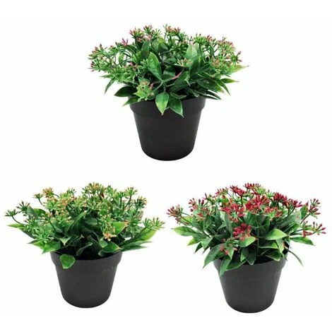 Pianta Artificiale Fiore Artificiale Foglia Piccola Legno Di Sandalo Colore Rosso Simulazione Bonsai Pianta Pianta Alghe Fiore Decorazione Della Casa Simulazione Bonsai (rosso) - immagine 3