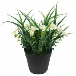 Pianta Artificiale Fiore Artificiale Simulazione Pianta Verde Fiore Artificiale In Vaso Clivia Chlorophytum Pianta In Vaso Ornamenti Decorativi Fiori Artificiali (bianco)