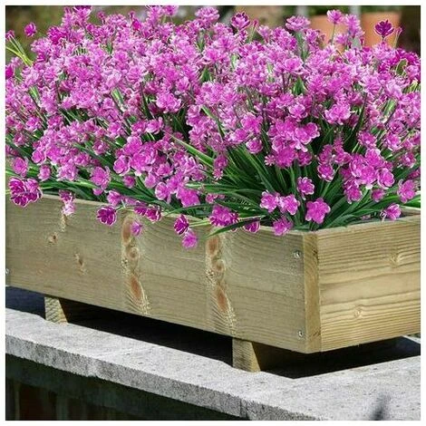 8 Fasci Di Fiori Finti Artificiali All'aperto Arbusti Piante Resistenti Ai Raggi UV Piante Di Plastica Piante Da Appendere All'aperto Per Interni Giardino Portico Fioriera Maria's House - immagine 2