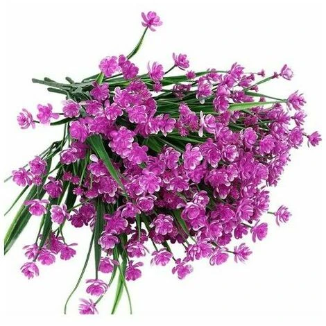 8 Fasci Di Fiori Finti Artificiali All'aperto Arbusti Piante Resistenti Ai Raggi UV Piante Di Plastica Piante Da Appendere All'aperto Per Interni Giardino Portico Fioriera Maria's House - immagine 3