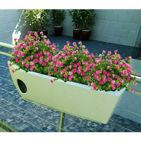 Eucalipto Bouquet Piante Vegetali Fiori Finti Fiore Artificiale 4 Pezzi Eucalipto Resistente Ai Raggi UV Per Interni Per La Decorazione Di Matrimoni All'aperto Home Office Giardino (Loto Rosso) - immagine 3