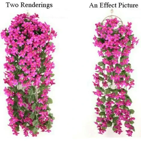 2x Piante Artificiali Edera Rampicante Piante Rampicanti Foglia Artificiale Rampicante Decorazione Floreale Viola, Rosso - immagine 5