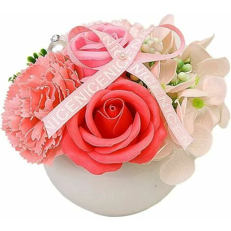 Vaso Da Fiori Artificiale In Vaso Di Plastica - Per Interni Ed Esterni - Decorazione Da Giardino, C - immagine 5