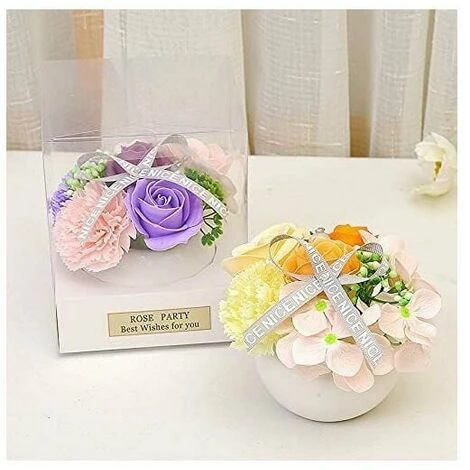 Vaso Da Fiori Artificiale In Vaso Di Plastica - Per Interni Ed Esterni - Decorazione Da Giardino , E - immagine 2