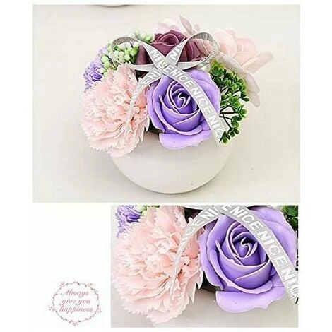 Vaso Da Fiori Artificiale In Vaso Di Plastica - Per Interni Ed Esterni - Decorazione Da Giardino , E - immagine 3