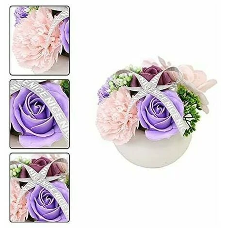 Vaso Da Fiori Artificiale In Vaso Di Plastica - Per Interni Ed Esterni - Decorazione Da Giardino , E - immagine 4