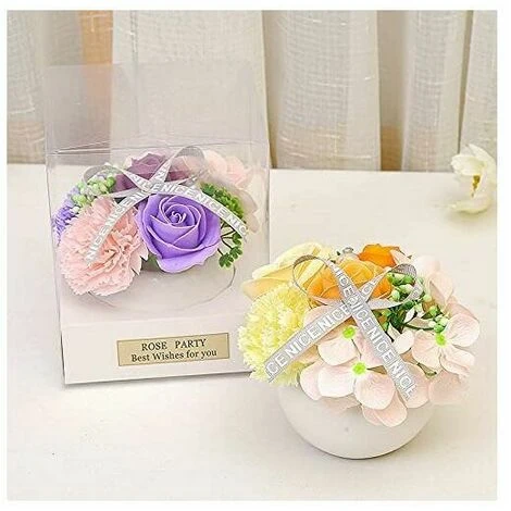 Vaso Da Fiori Artificiale In Vaso Di Plastica - Per Interni Ed Esterni - Decorazione Da Giardino , B - immagine 2