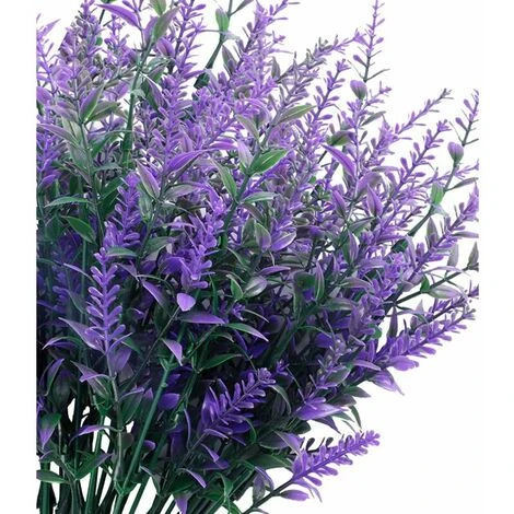 Fiori Artificiali Da Esterno Piante Di Lavanda Finte Bouquet Artificiale In Plastica Resistente Ai Raggi UV Per La Decorazione Del Portico Del Giardino Di Casa All'aperto (viola) - immagine 2